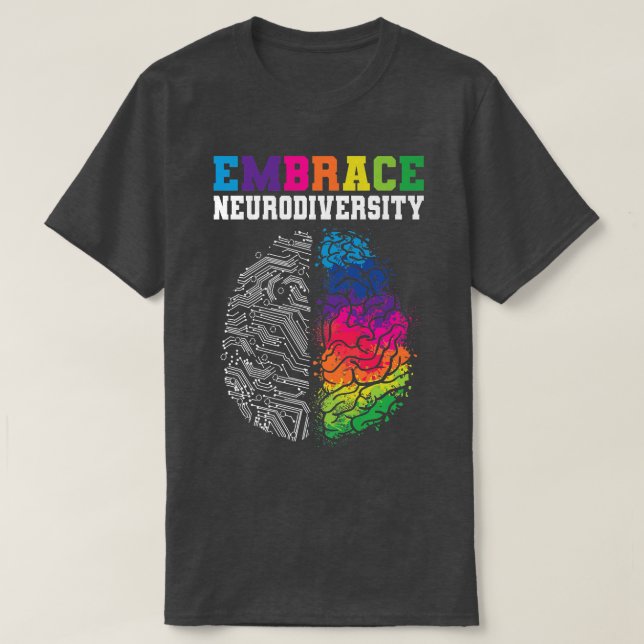 Embrace Neurodiversity Autism ADHD ASD Rainbow Bra T Shirt (Design framsida)