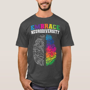 Embrace Neurodiversity Autism ADHD ASD Rainbow Bra T Shirt