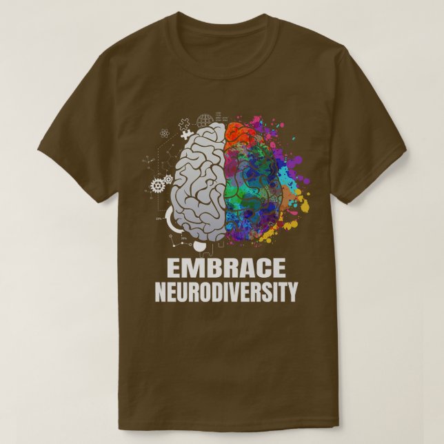Embrace Neurodiversity Autism ADHD ASD Rainbow Bra T Shirt (Design framsida)