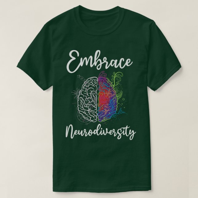 Embrace Neurodiversity Autism ADHD ASD Rainbow Bra T Shirt (Design framsida)