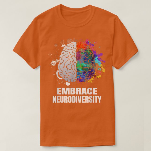 Embrace Neurodiversity Autism ADHD ASD Rainbow Bra T Shirt (Design framsida)