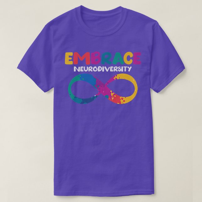 Embrace Neurodiversity Autism ADHD ASD Rainbow Bra T Shirt (Design framsida)