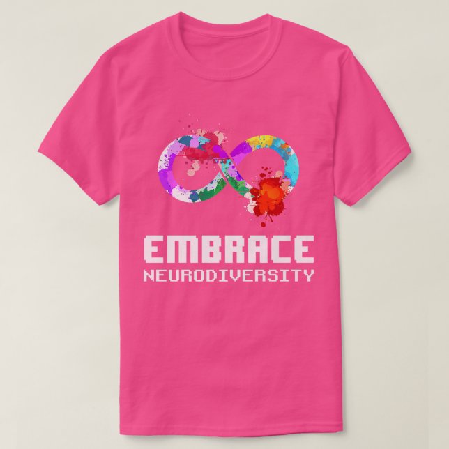 Embrace Neurodiversity Autism ADHD ASD Rainbow Bra T Shirt (Design framsida)