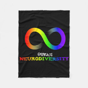 Embrace Neurodiversity Autism Asd Adhd Rainbow Inf Fleecefilt