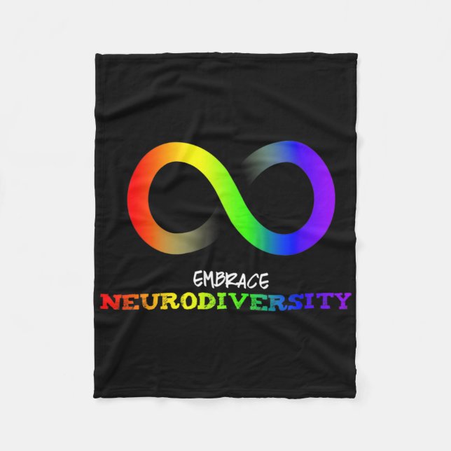 Embrace Neurodiversity Autism Asd Adhd Rainbow Inf Fleecefilt (Framsidan)