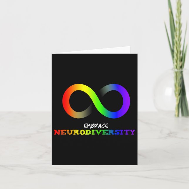 Embrace Neurodiversity Autism Asd Adhd Rainbow Inf Kort (Framsida)