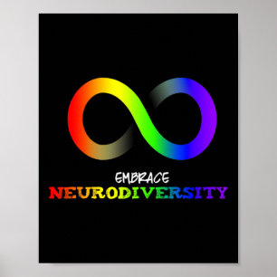 Embrace Neurodiversity Autism Asd Adhd Rainbow Inf Poster