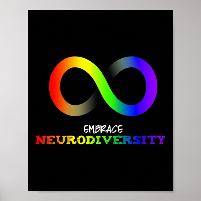 Embrace Neurodiversity Autism Asd Adhd Rainbow Inf Poster (Framsidan)