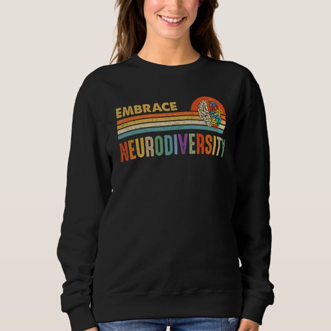 Embrace Neurodiversity Autism Awareness Asd Adhd V T Shirt (Framsida)