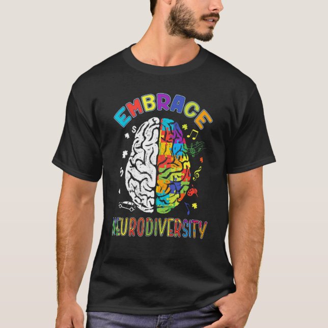 Embrace Neurodiversity Autism Awareness ASD Men Wo T Shirt (Framsida)