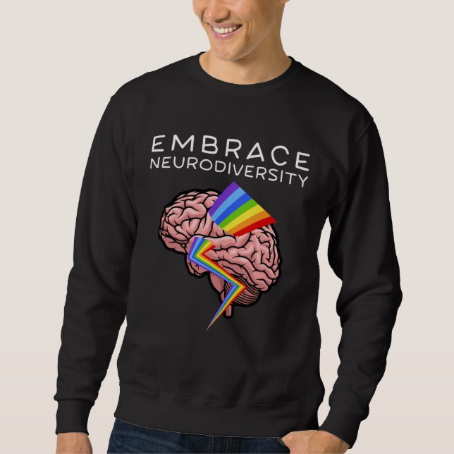 Embrace Neurodiversity Autism Awareness ASD Mental Lång Ärmad Tröja (Framsida)