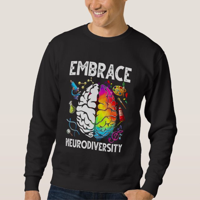 Embrace Neurodiversity Autism Awareness Shirt Teac Lång Ärmad Tröja (Framsida)
