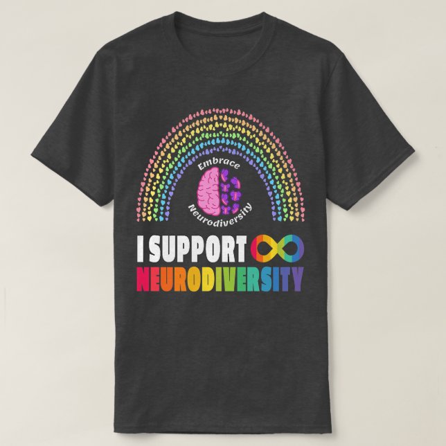Embrace Neurodiversity Autism Spectrum ADHD ASD Ra T Shirt (Design framsida)