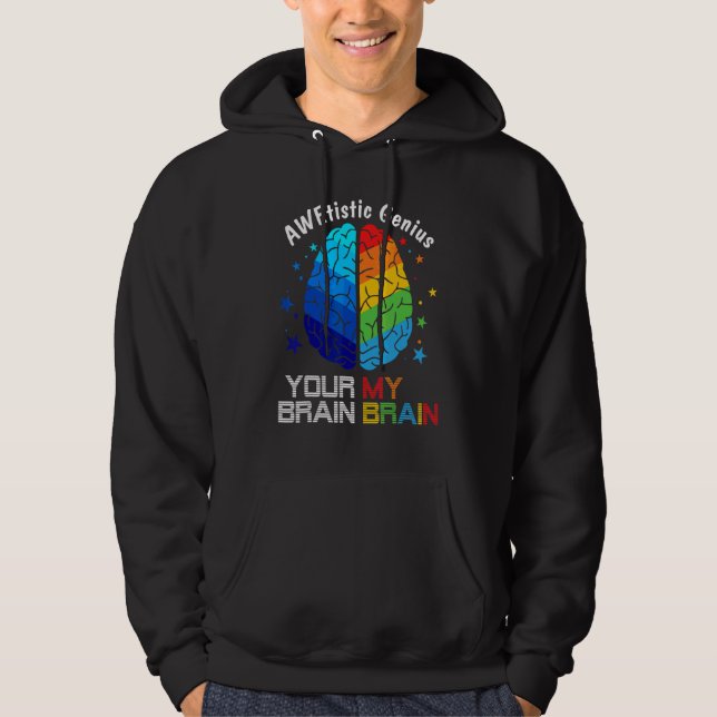 Embrace Neurodiversity Brain Adhd Autism Awareness Hoodie (Framsida)