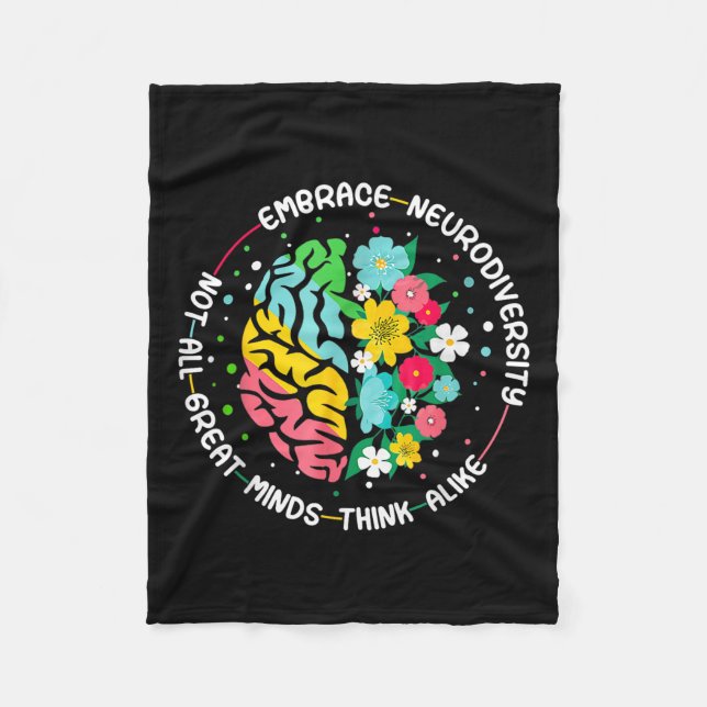 Embrace Neurodiversity Brain Autism Awareness Adhd Fleecefilt (Framsidan)