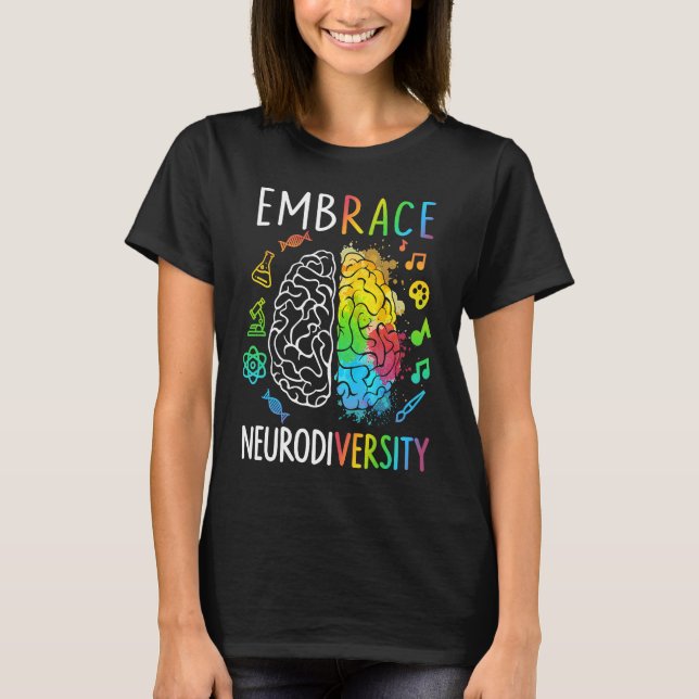 Embrace Neurodiversity Brain Autism Awareness Puzz T Shirt (Framsida)