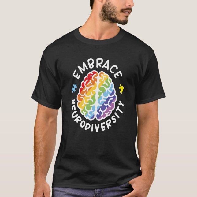 Embrace Neurodiversity Brain Autism Awareness Puzz T Shirt (Framsida)