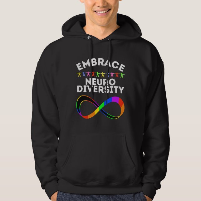 Embrace Neurodiversity Brain Embrace Adhd Autism A Hoodie (Framsida)