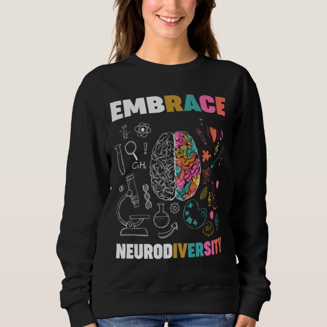 Embrace Neurodiversity Brain Embrace Adhd Autism A T Shirt (Framsida)