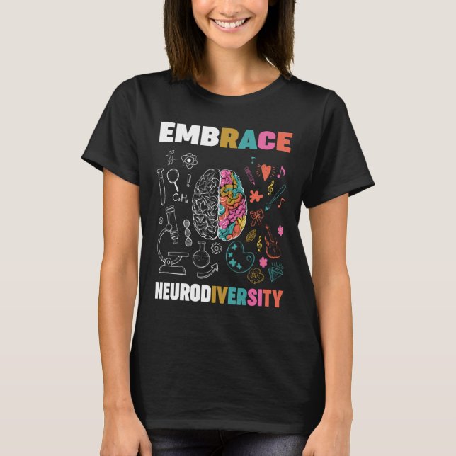 Embrace Neurodiversity Brain Embrace Adhd Autism A T Shirt (Framsida)