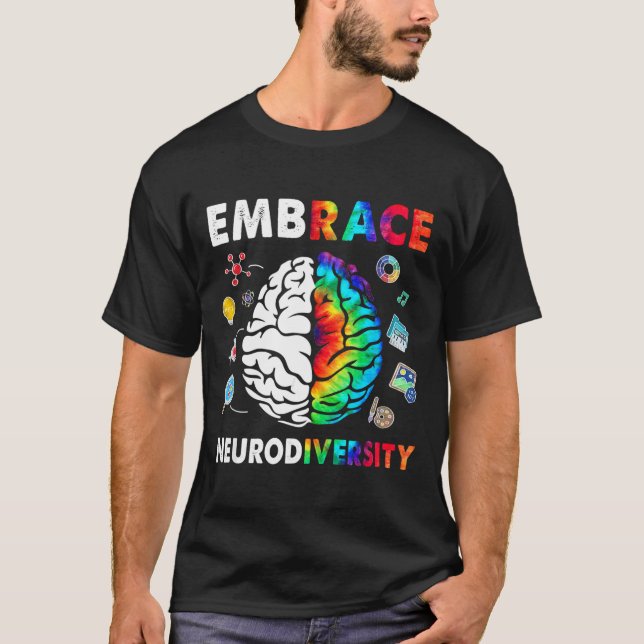 Embrace Neurodiversity Brain Embrace Adhd Autism A T Shirt (Framsida)