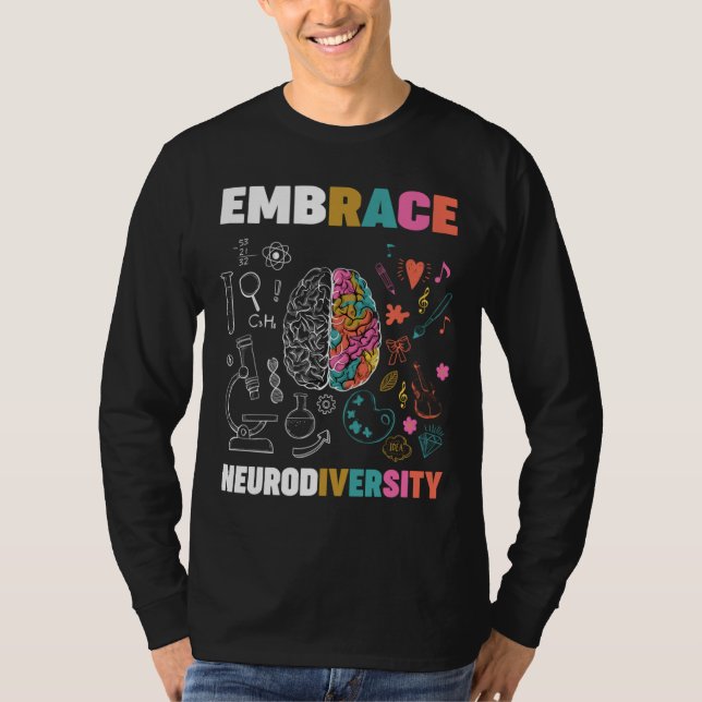 Embrace Neurodiversity Brain Embrace Adhd Autism A T Shirt (Framsida)