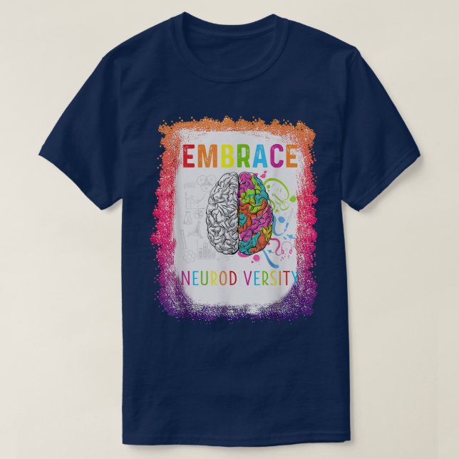 Embrace Neurodiversity - Brain Embrace ADHD Autism T Shirt (Design framsida)