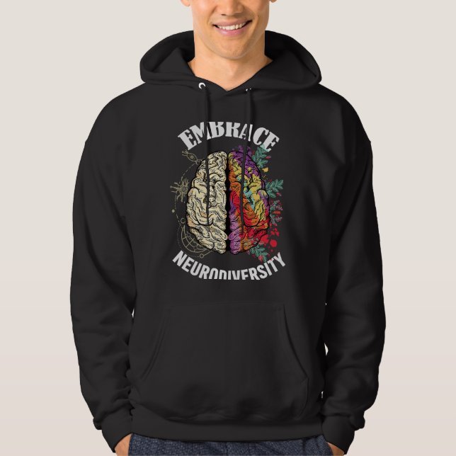 Embrace Neurodiversity Brain Neurological Conditio Hoodie (Framsida)