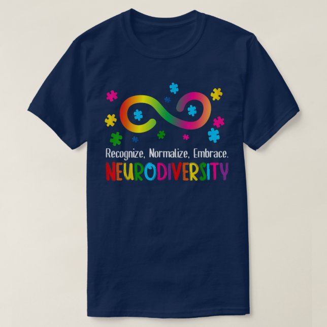 Embrace Neurodiversity Spectrum ASD ADHD Rainbow i T Shirt (Design framsida)