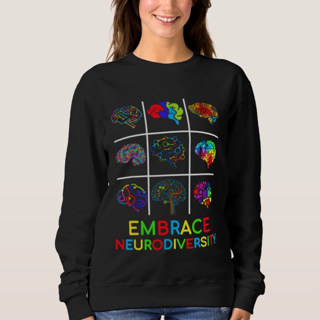 Embrace Neurodiversity Video Game Autism Awareness T Shirt (Framsida)