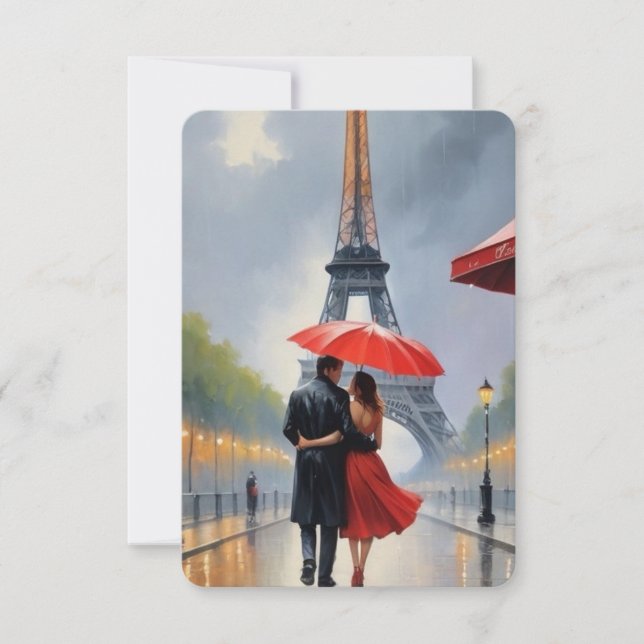 Embrace Romantik i Paris Tack Kort (Framsida)