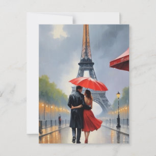 Embrace Romantik i Paris Vykort