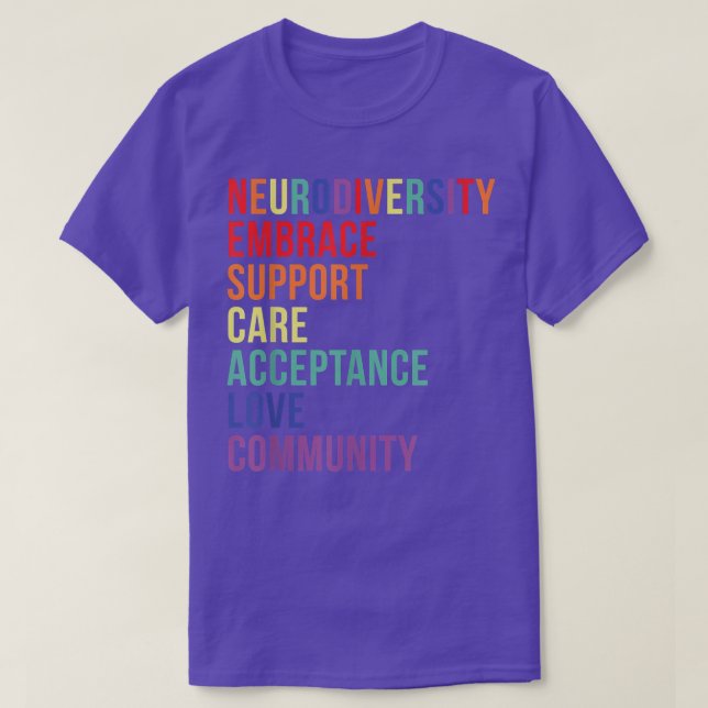 Embrace Support Neurodiversity Brain ADHD Autism A T Shirt (Design framsida)