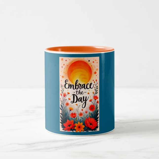Embrace the Day Sunny Floral Mug Två-Tonad Mugg (Center)