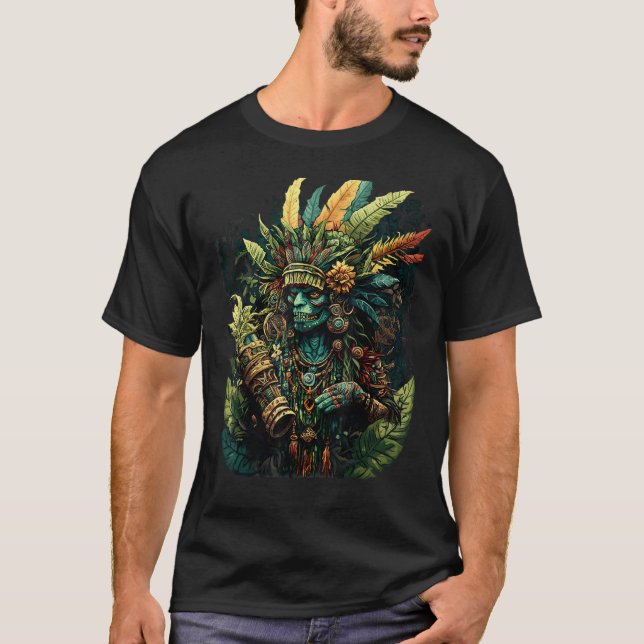 Embrace the Spirit of the Ancients With MayanAztec T Shirt (Framsida)