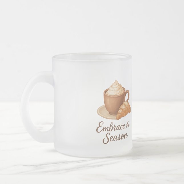 Embrace This Season Frosted Mug – Cozy Cocoa Café  Frostad Glasmugg (Vänster)