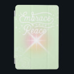 "Embrace your Peace" ipad cover iPad Mini Skydd<br><div class="desc">Find calm in the chaos with this beautifully serene ipad cover, featuring a soft mint green base, delicate details, and the inspiring message “Embrace your Peace.” A dreamy pastel light radiates from the center, creating an aura of gentle strength and quiet empowerment. Designed to bring you a gentle reminder, this...</div>