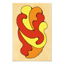 Embracing Curves (Gul, Röd, Orange)