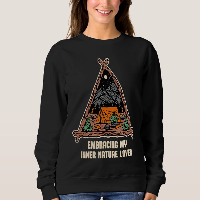 Embracing Inner Nature  Camping Forest Camper Jung T Shirt (Framsida)