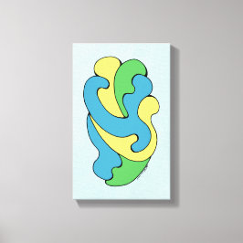 Embracing Kurvor (Gult, blått, Grönt) Canvastryck