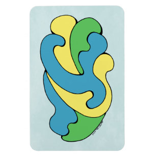 Embracing Kurvor (Gult, blått, Grönt) Magnet
