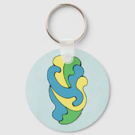 Embracing Kurvor (Gult, blått, Grönt) Nyckelring