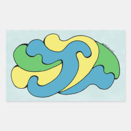 Embracing Kurvor (Gult, blått, Grönt) Rektangulärt Klistermärke