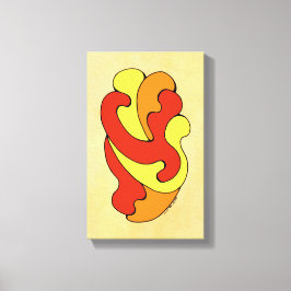 Embracing Kurvor (Gult, Röd, Orange) Canvastryck