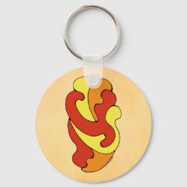 Embracing Kurvor (Gult, Röd, Orange) Nyckelring