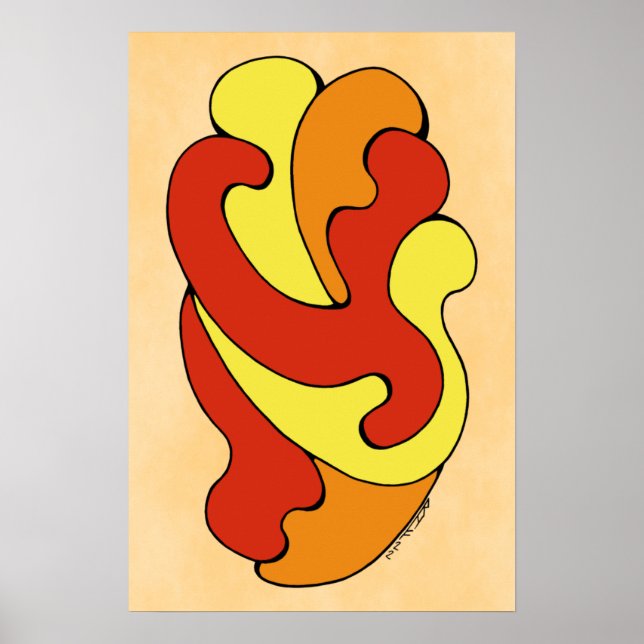 Embracing Kurvor (Gult, Röd, Orange) Poster (Framsidan)