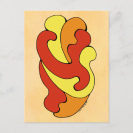 Embracing Kurvor (Gult, Röd, Orange) Vykort