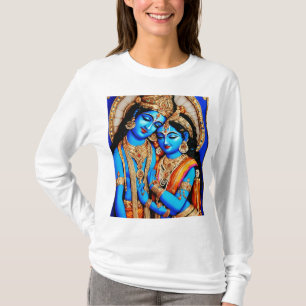Embracing Lord Radha Krishnas Divine Kärlek T Shirt