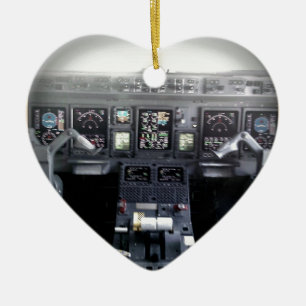 Embraer 145 flygdäck julgransprydnad keramik