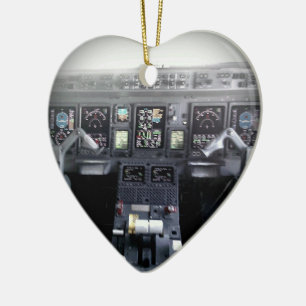 Embraer 145 flygdäck julgransprydnad keramik